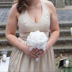 Rhinestone White Toss Bouquet
